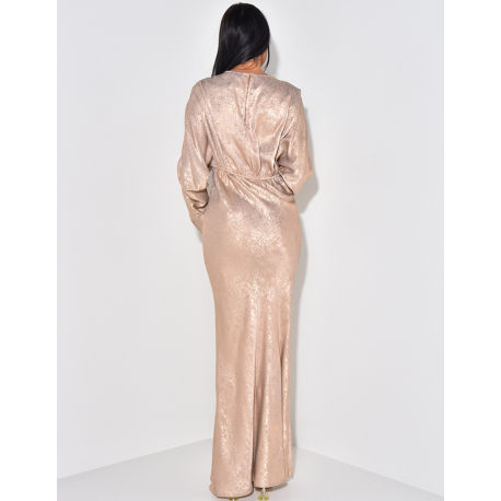 Robe longue effet drapée en tissu irisé Robe longue effet drapée en tissu irisé