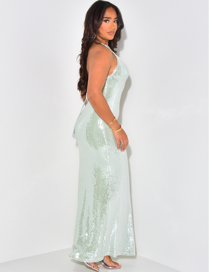 Robe longue dos nu à sequins Robe longue dos nu à sequins