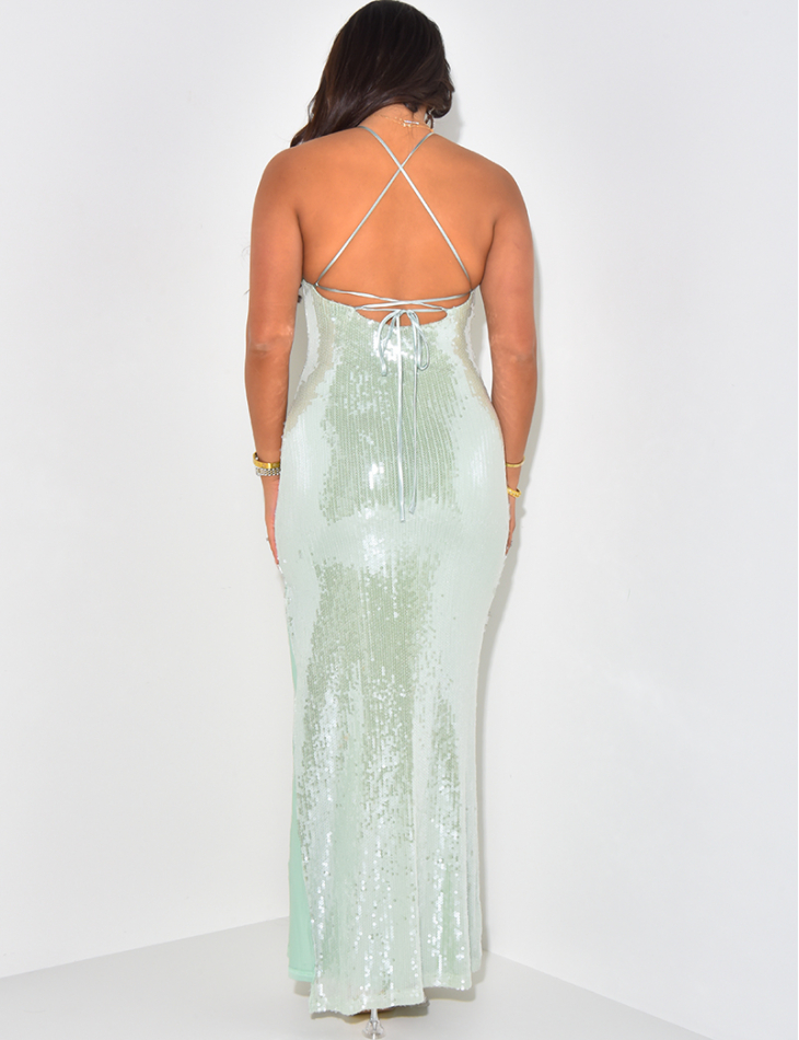 Robe longue dos nu à sequins Robe longue dos nu à sequins