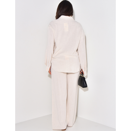 Ensemble pantalon droit et chemise ample en lin Ensemble pantalon droit et chemise ample en lin
