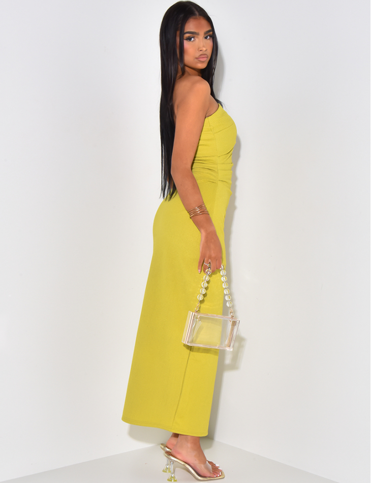 Robe bustier fendue texturée Robe bustier fendue texturée