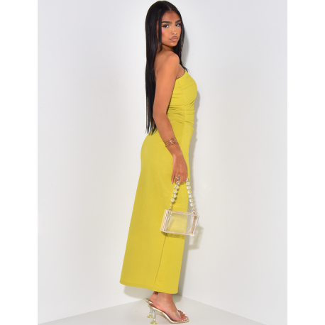 Robe bustier fendue texturée Robe bustier fendue texturée