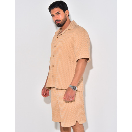 Ensemble short et chemise texturé Ensemble short et chemise texturé