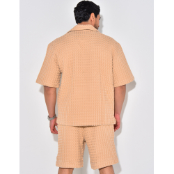 Ensemble short et chemise texturé Ensemble short et chemise texturé
