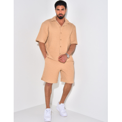 Ensemble short et chemise texturé Ensemble short et chemise texturé