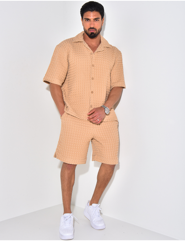 Ensemble short et chemise texturé Ensemble short et chemise texturé