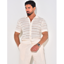 Chemise manches courtes ajourée Chemise manches courtes ajourée