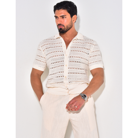 Chemise manches courtes ajourée Chemise manches courtes ajourée