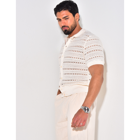 Chemise manches courtes ajourée Chemise manches courtes ajourée