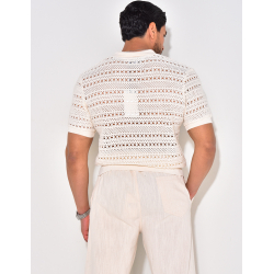 Chemise manches courtes ajourée Chemise manches courtes ajourée