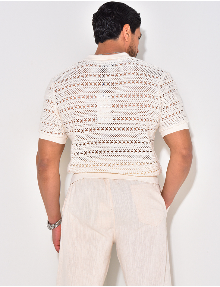 Chemise manches courtes ajourée Chemise manches courtes ajourée