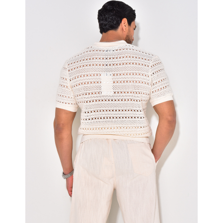 Chemise manches courtes ajourée Chemise manches courtes ajourée