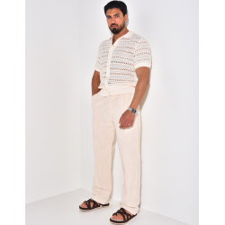 Chemise manches courtes ajourée Chemise manches courtes ajourée