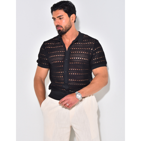 Chemise manches courtes ajourée Chemise manches courtes ajourée