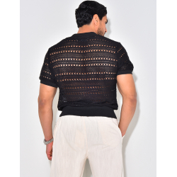 Chemise manches courtes ajourée Chemise manches courtes ajourée
