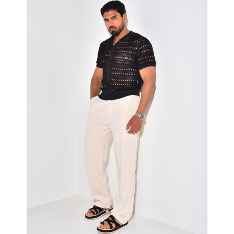 Chemise manches courtes ajourée Chemise manches courtes ajourée