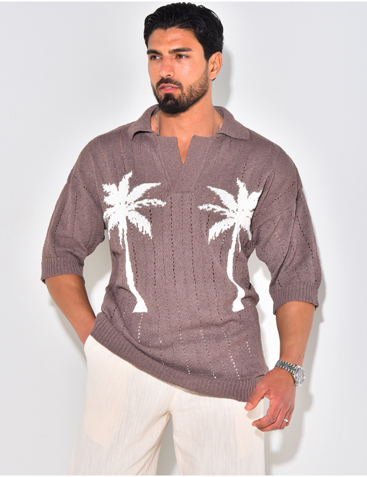 Polo manches courtes ajouré à motifs Polo manches courtes ajouré à motifs