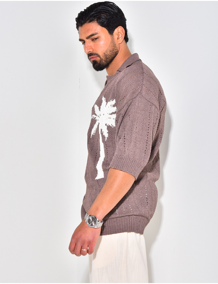 Polo manches courtes ajouré à motifs Polo manches courtes ajouré à motifs