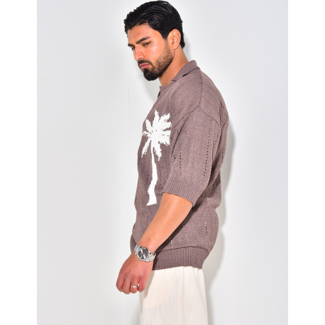 Polo manches courtes ajouré à motifs Polo manches courtes ajouré à motifs