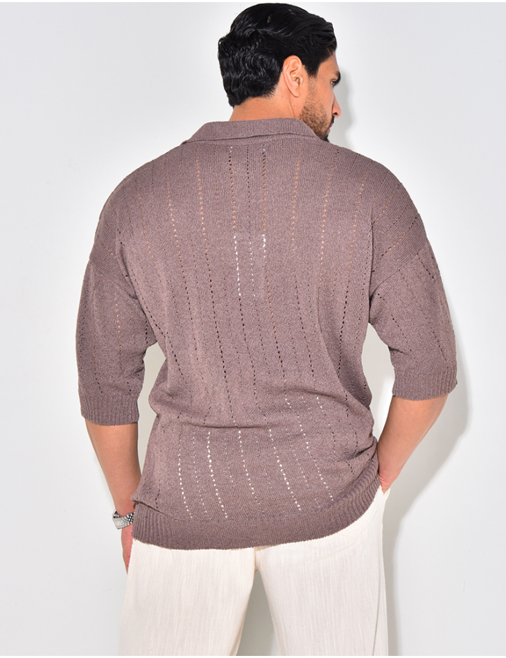 Polo manches courtes ajouré à motifs Polo manches courtes ajouré à motifs