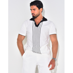 Polo manches courtes à rayures verticales Polo manches courtes à rayures verticales