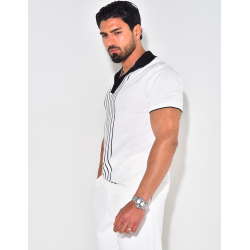 Polo manches courtes à rayures verticales Polo manches courtes à rayures verticales