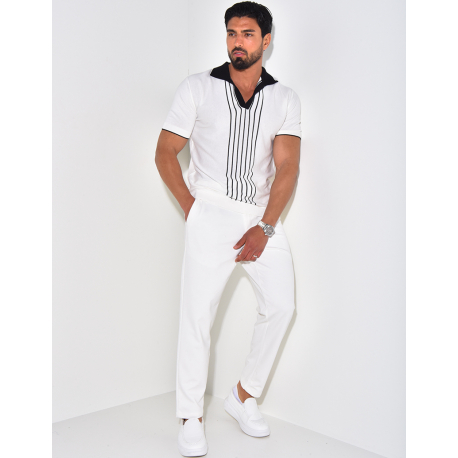 Polo manches courtes à rayures verticales Polo manches courtes à rayures verticales