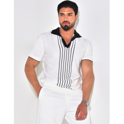 Polo manches courtes à rayures verticales Polo manches courtes à rayures verticales