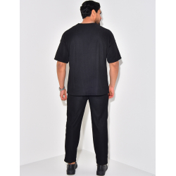 Ensemble pantalon et t-shirt plissé