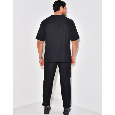 Ensemble pantalon et t-shirt plissé