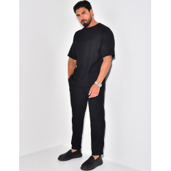 Ensemble pantalon et t-shirt plissé