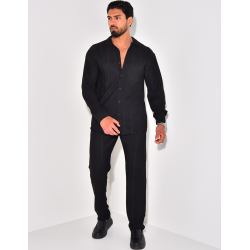 Ensemble pantalon et chemise manches longues texturé Ensemble pantalon et chemise manches longues texturé