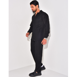 Ensemble pantalon et chemise manches longues texturé Ensemble pantalon et chemise manches longues texturé
