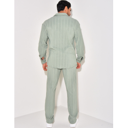 Ensemble pantalon et chemise manches longues texturé Ensemble pantalon et chemise manches longues texturé