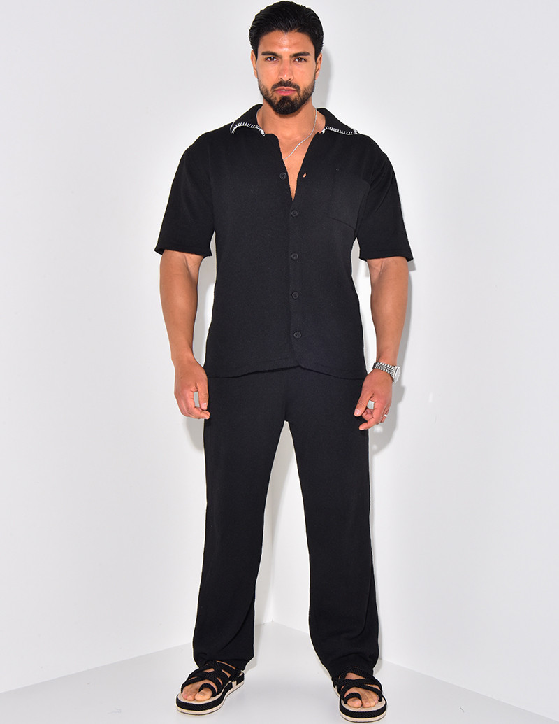 Ensemble pantalon et chemise manches longues
