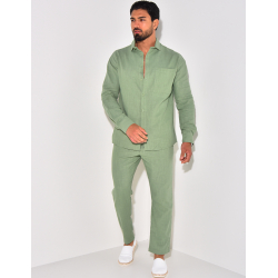 Ensemble pantalon et chemise manches longues en lin Ensemble pantalon et chemise manches longues en lin