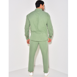Ensemble pantalon et chemise manches longues en lin Ensemble pantalon et chemise manches longues en lin