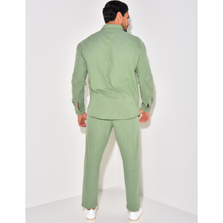Ensemble pantalon et chemise manches longues en lin Ensemble pantalon et chemise manches longues en lin