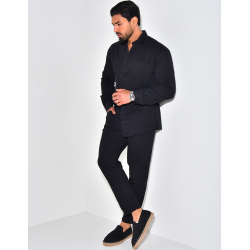 Ensemble pantalon et chemise manches longues en lin