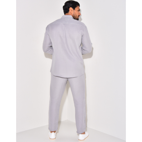Ensemble pantalon et chemise manches longues en coton Ensemble pantalon et chemise manches longues en coton