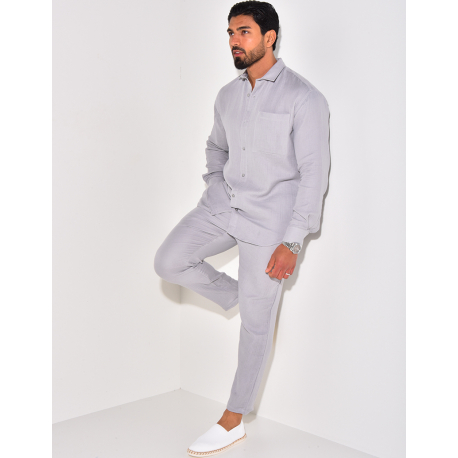 Ensemble pantalon et chemise manches longues en coton Ensemble pantalon et chemise manches longues en coton