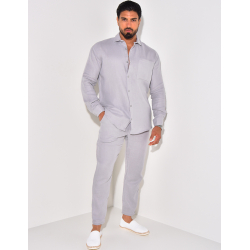 Ensemble pantalon et chemise manches longues en coton Ensemble pantalon et chemise manches longues en coton