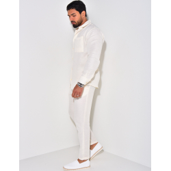 Ensemble pantalon et chemise manches longues en coton