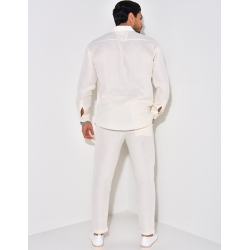 Ensemble pantalon et chemise manches longues en coton