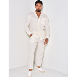 Ensemble pantalon et chemise manches longues en coton