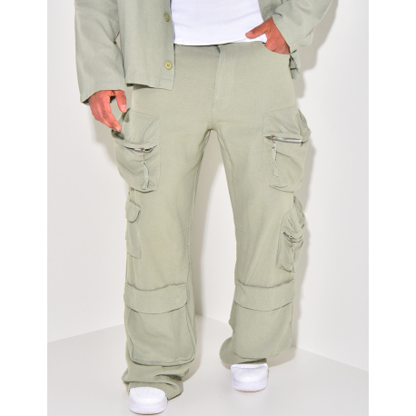 Pantalon en lin à poches