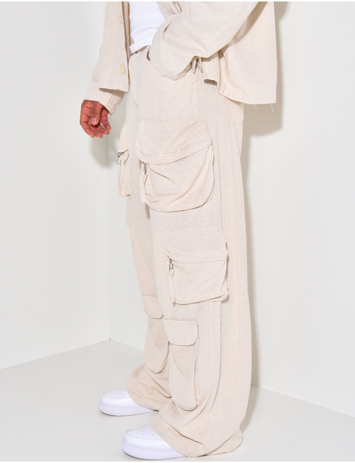 Pantalon en lin à poches