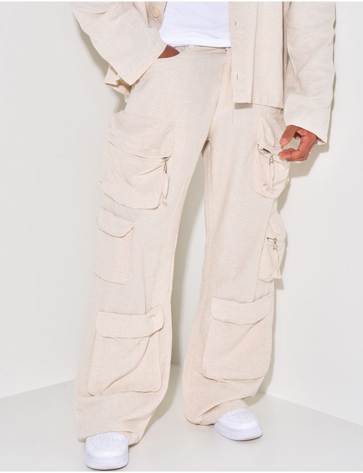 Pantalon en lin à poches