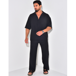 Ensemble fluide à rayures pantalon et chemise Ensemble fluide à rayures pantalon et chemise