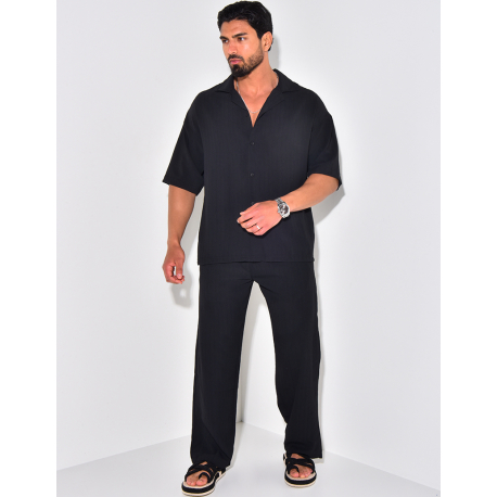 Ensemble fluide à rayures pantalon et chemise Ensemble fluide à rayures pantalon et chemise